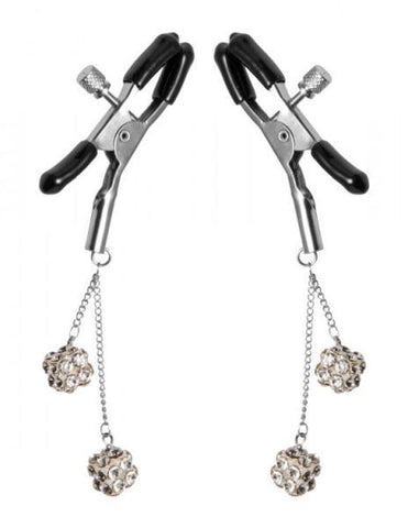 Rhinestone Nipple Clamps Jewel Square Clear