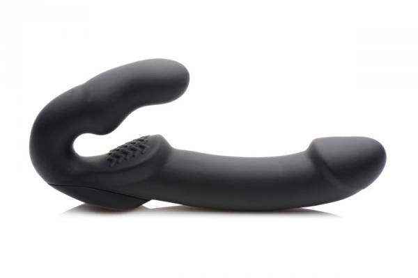 Evoke Super Charged Black Vibrating Strapless Silicone Dildo