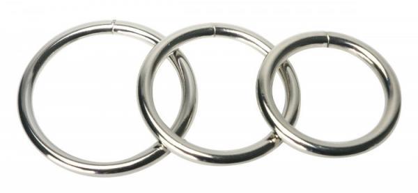 Trine Steel Cock Ring Set 3 Piece